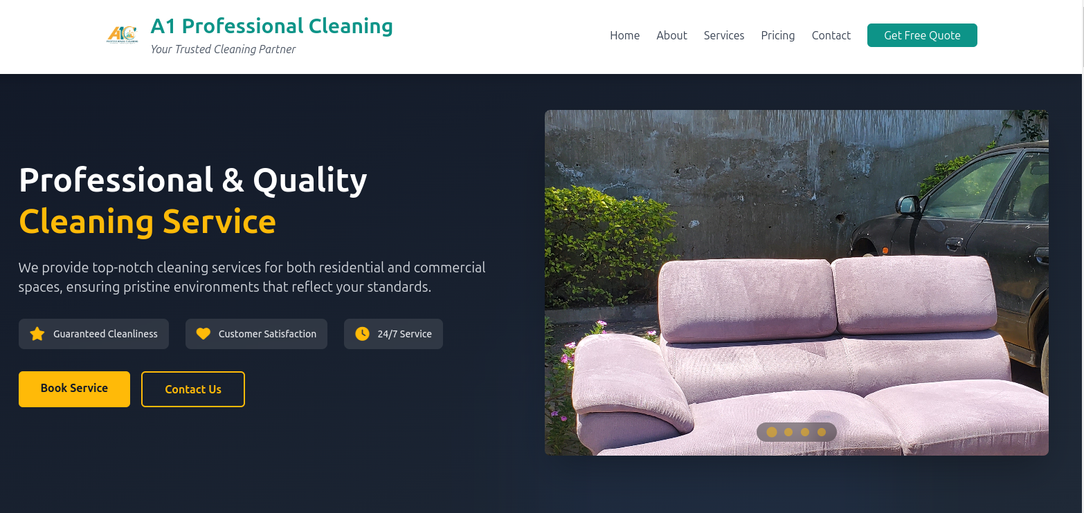 A1 Professional Cleaning Website